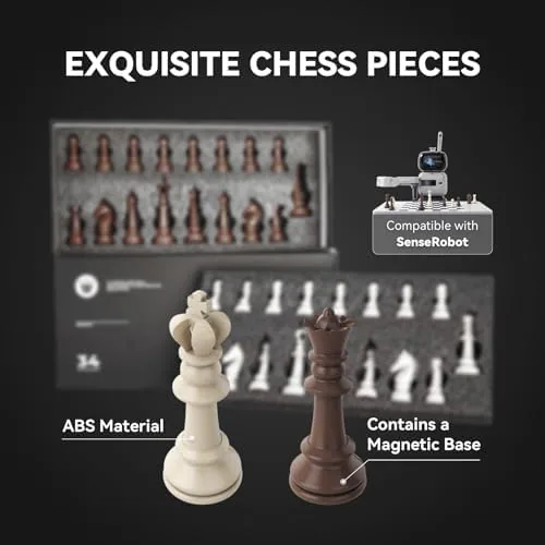 Magnetic chess pieces included in the SenseRobot Chess Robot Accessory Set