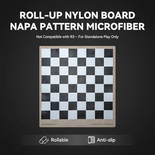 Roll-up nylon chess board marked for standalone play only